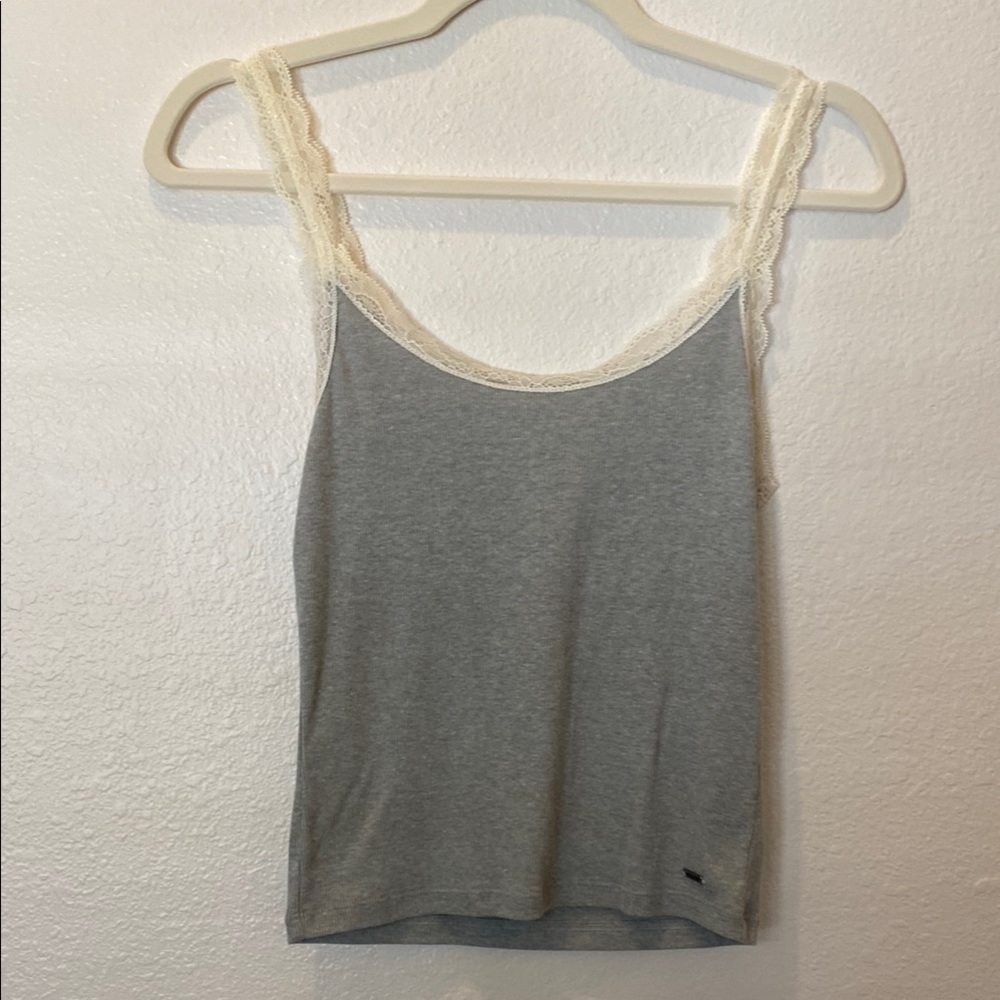 Gray Lace Trim Women's Cami